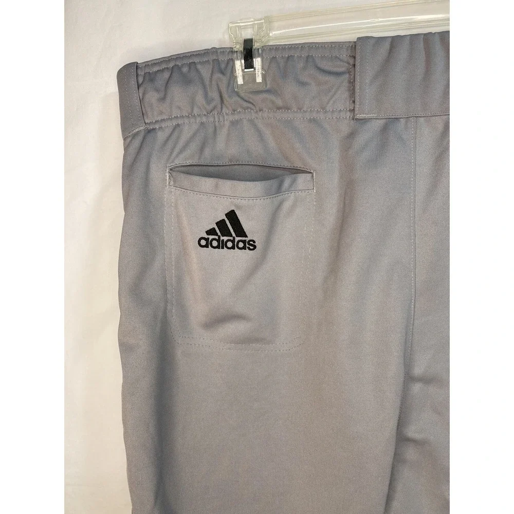 adidas Baseball Knee Length Pants‎ Grey With Purple & White Stripe Men's 3XL